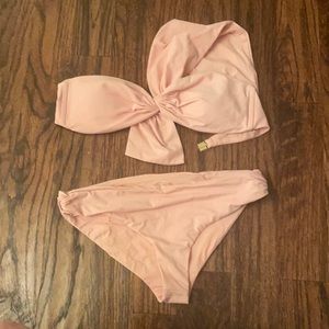 Marysia swim light pink bandeau swim suit